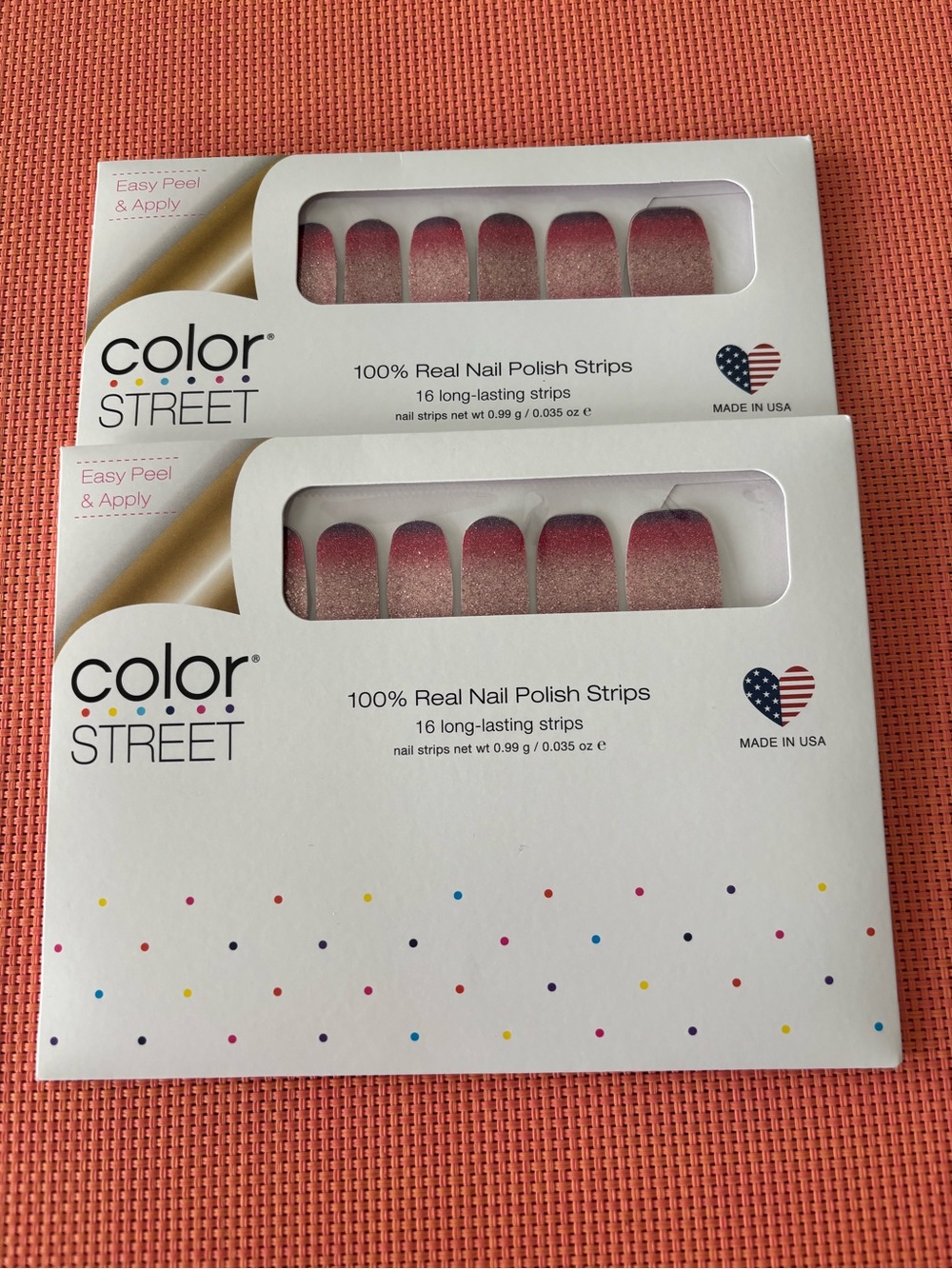 COLOR STREET Ombre Glitter Nail Polish Strips - 2 pkgs in shade NUCLEAR FUCHSIAN